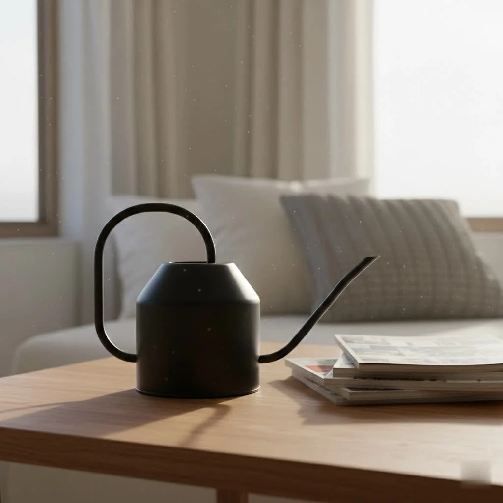 Small indoor watering can with a long spout